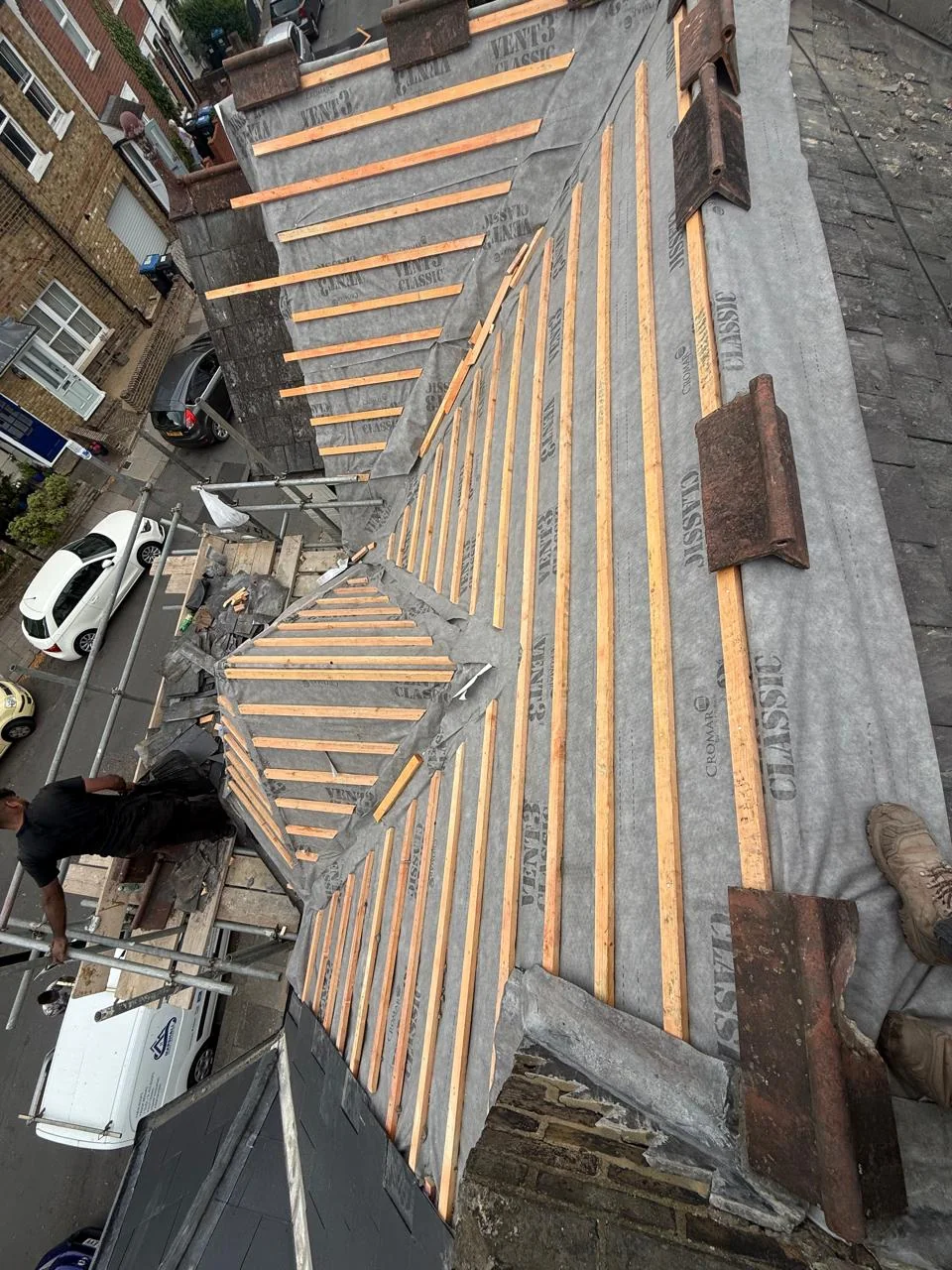 Documented RH Roofing slate roof renewal workmanship