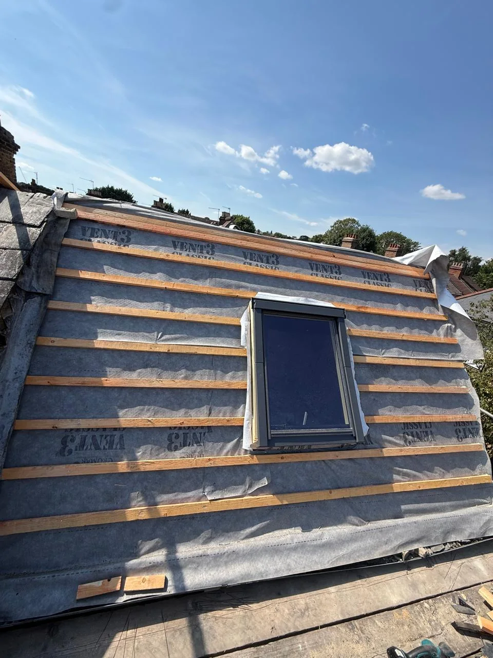 Roof window detailed during roof renewal